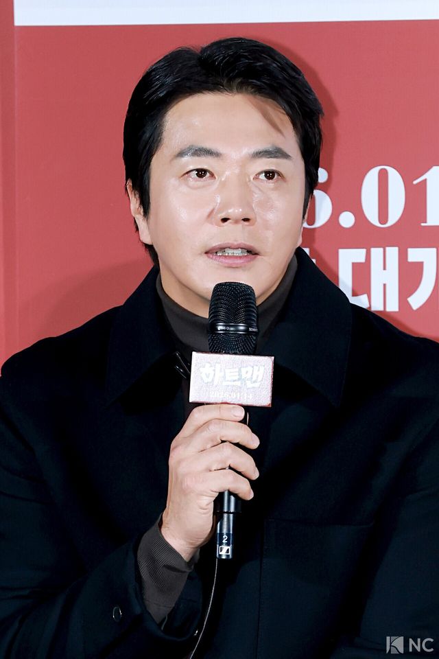 배우 권상우가 11일 오전 서울 광진구 롯데시네마 건대입구에서 진행된 영화 ‘하트맨’(감독 최원섭) 제작보고회에서 소감을 말하고 있다. 사진=김규빈 기자