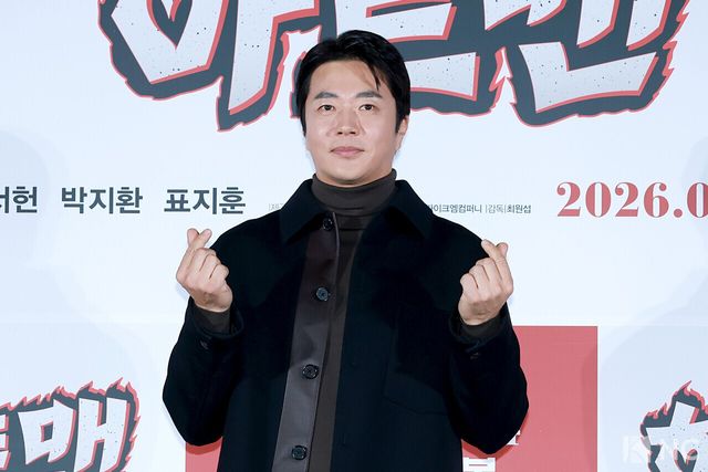 배우 권상우가 11일 오전 서울 광진구 롯데시네마 건대입구에서 진행된 영화 ‘하트맨’(감독 최원섭) 제작보고회에서 포즈를 취하고 있다. 사진=김규빈 기자