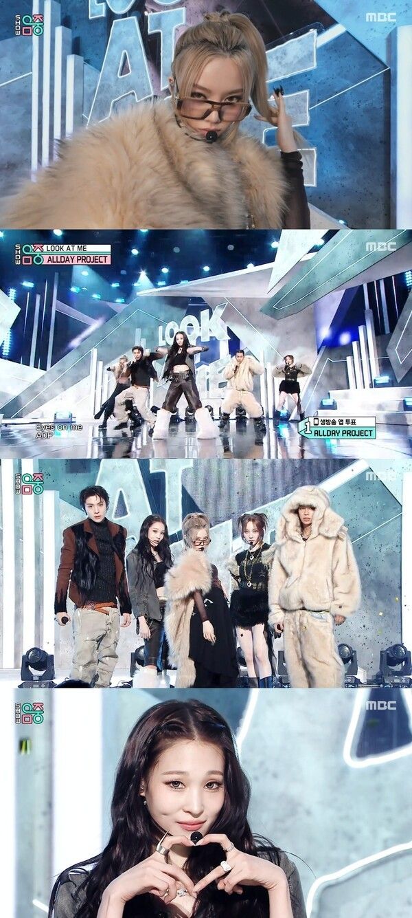 ALLDAY PROJECT appearing on the December 13 broadcast of “Show! Music Core.” Photo by MBC.