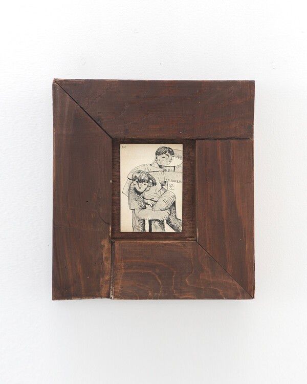 남과여 종이에 펜, 나무프레임_1--25.2x23cm