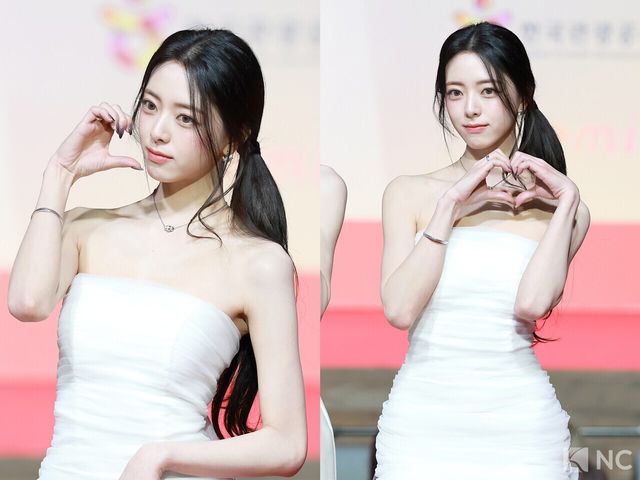 그룹 있지(ITZY) 유나가 25일 인천시 중구 운서동 인스파이어 아레나에서 진행된 ‘2025 SBS&nbsp;가요대전’ 공연에 앞서 레드카펫을 밟고 있다. 사진=김규빈 기자