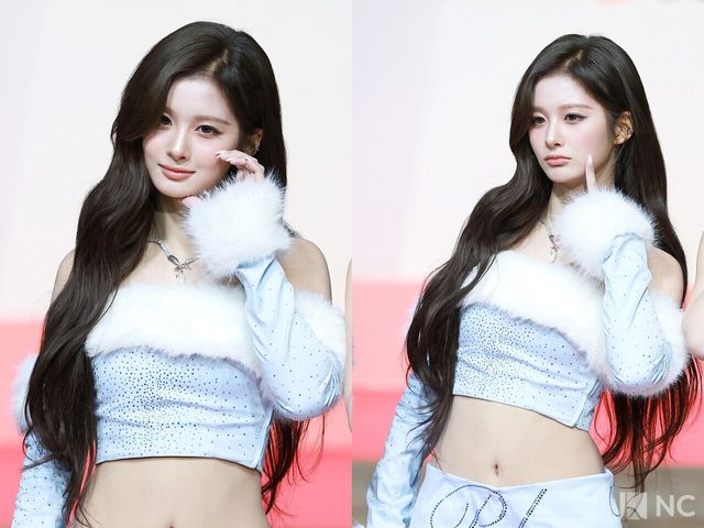 그룹 엔믹스(NMIXX) 설윤이 25일 인천시 중구 운서동 인스파이어 아레나에서 진행된 ‘2025 SBS&nbsp;가요대전’ 공연에 앞서 레드카펫을 밟고 있다. 사진=김규빈 기자