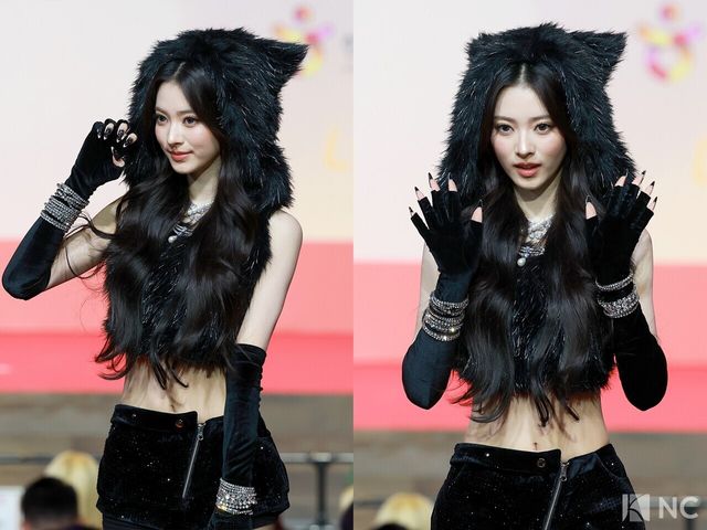 그룹 미야오(MEOVV) 안나가 25일 인천시 중구 운서동 인스파이어 아레나에서 진행된 ‘2025 SBS&nbsp;가요대전’ 공연에 앞서 레드카펫을 밟고 있다. 사진=김규빈 기자