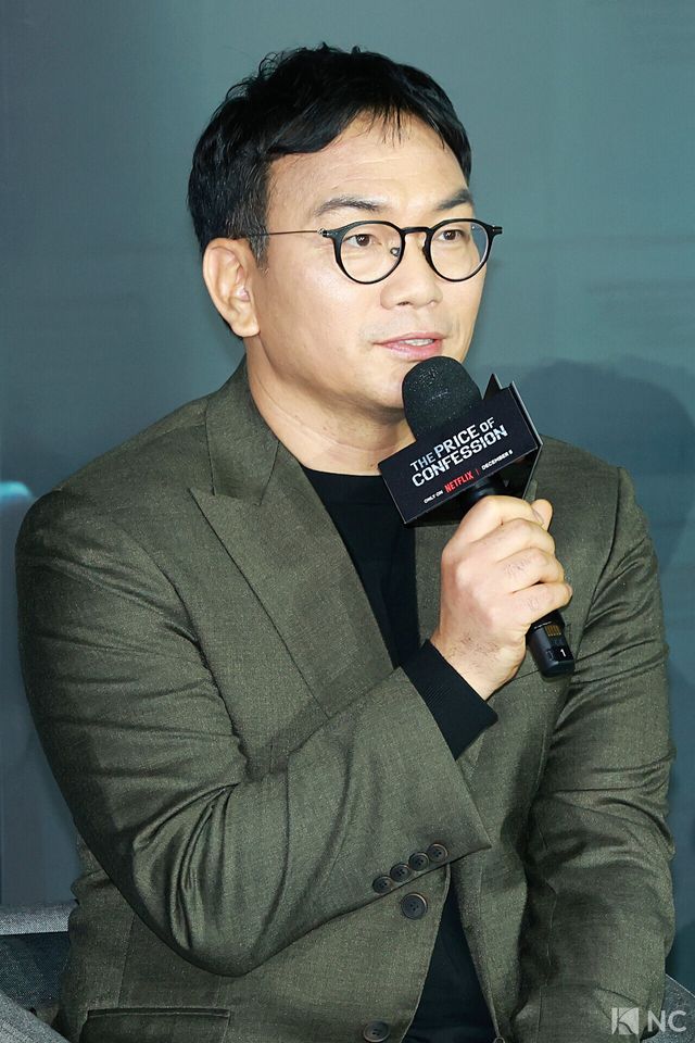 이정효 감독이 3일 오후 서울 용산구 CGV용산아이파크몰에서 진행된 넷플릭스 시리즈 ‘자백의 대가’(감독 이정효) 언론배급시사회 및 기자간담회에서 소감을 말하고 있다. 사진=김규빈 기자