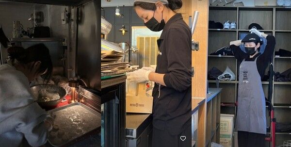 아르바이트를 인증한 김새론. 사진=본인 SNS