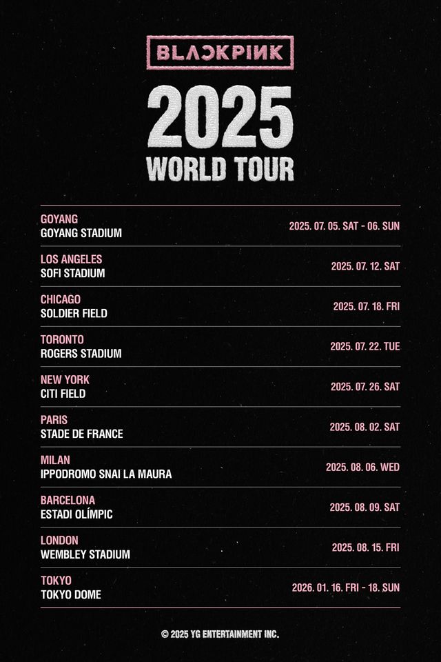 'BLACKPINK 2025 WORLD TOUR ANNOUNCEMENT'. 사진=YG엔터테인먼트