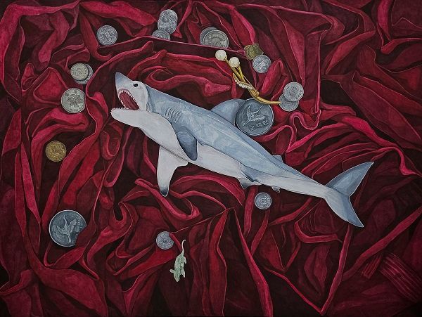 사건의 증거들, 장지에 채색, 112×145.5cm, 2024