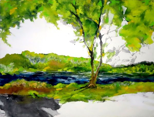 흔적의 기억, 캔버스 장지 닥 금 채색에 먹, 119.6×91cm, 2024