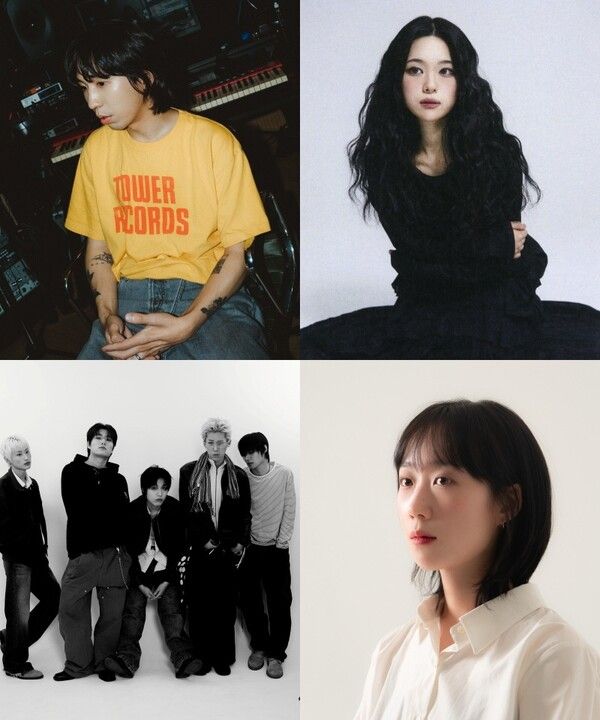 (좌상단에서 시계 방향으로)싱어송라이터 구름, 권소정, 작가 앙우, 밴드 크리스피.사진=tapes