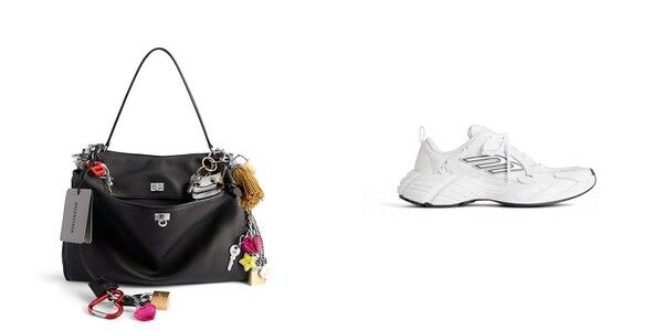 사진= 발렌시아가 로데오 라지 유즈드 이펙트 참 핸드백 & 먼데이 슈즈