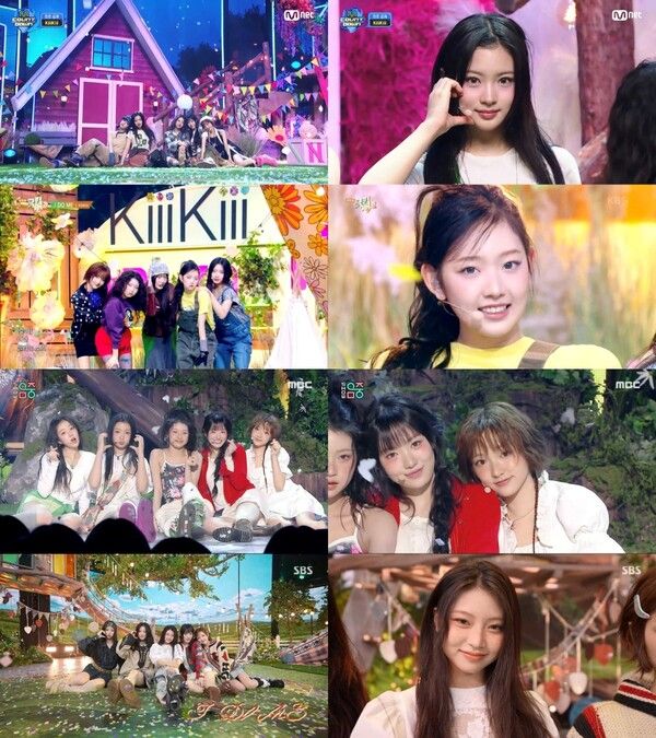 그룹 키키. 사진=Mnet '엠카운트다운', KBS 2TV '뮤직뱅크', MBC '쇼! 음악중심', SBS '인기가요' 방송 화면 캡처