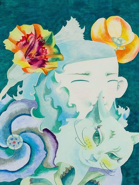 따스함, 한지에 동양화물감, 32.0×44.0cm, 2024