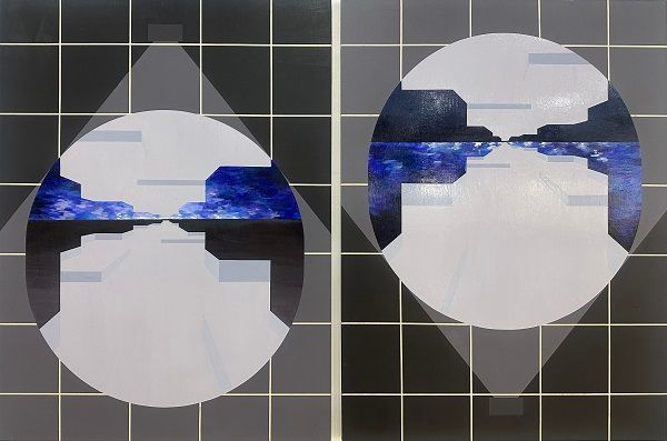 The Horizon, mixed media on wood panel, 198×130cm, 2023