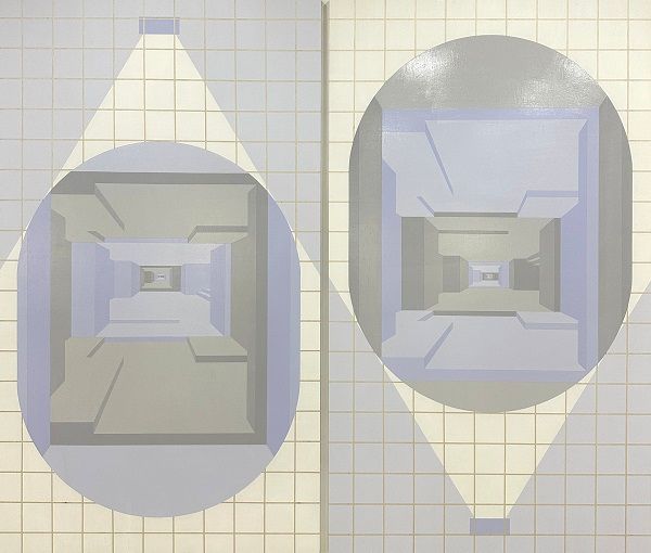 이상한 나라의 OOO, mixed media on wood panel, 225×195cm, 2023