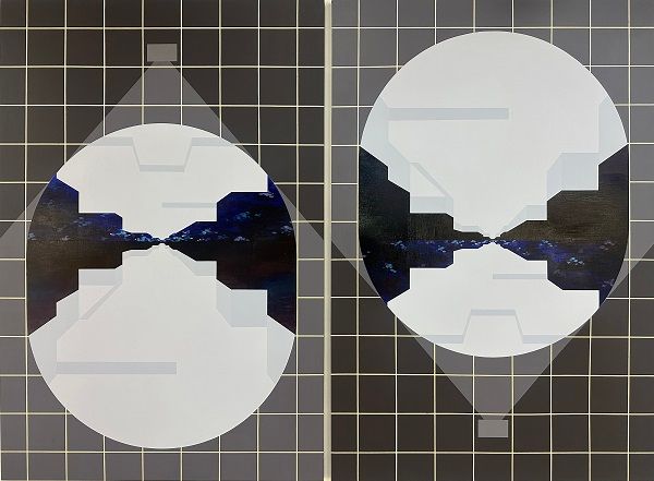 야경, mixed media on wood panel, 260×195cm, 2023