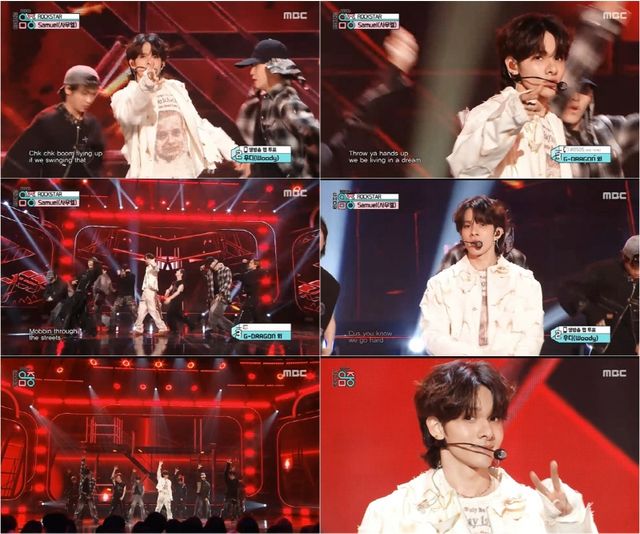 신곡 '록스타' 무대를 선보이고 있는 사무엘. 사진='쇼! 음악중심'