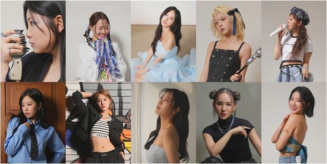 밤샘-뷰-서리-시안-아라-영주-유아-율-지셀-키세스 윗줄 왼쪽부터. 사진=콘텐츠브릭