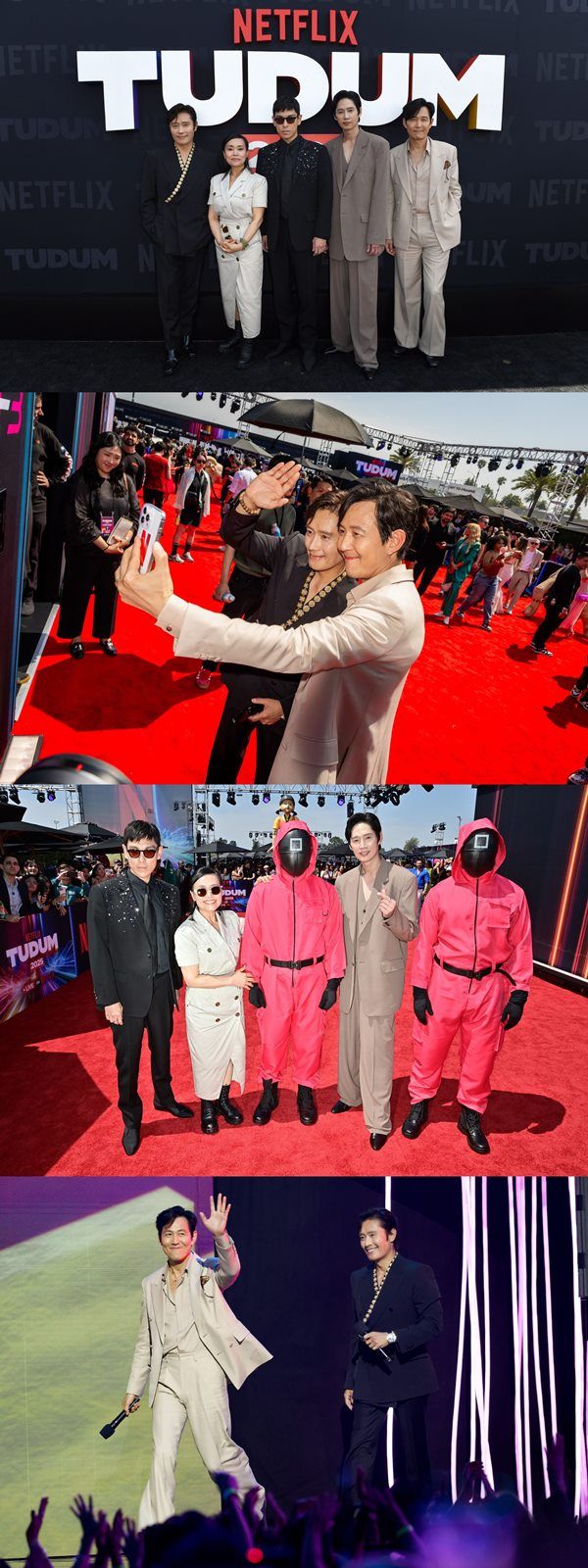 'TUDUM(투둠) 2025'에 뜬 '오징어 게임3' 주역들. 사진=넷플릭스