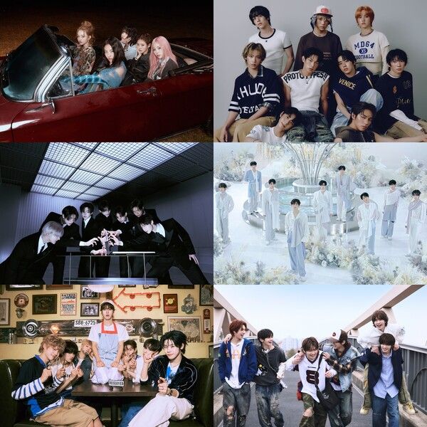 사진=더블랙레이블(미야오), F&F엔터테인먼트(아홉), 빌리프랩(엔하이픈), 웨이크원(제로베이스원), 언코어(클로즈 유어 아이즈), 플레디스엔터테인먼트(투어스)