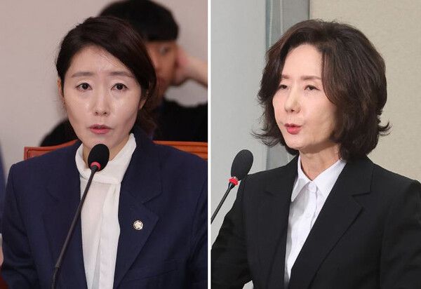 강선우 여성가족부 장관 후보자(왼쪽), 이진숙 교육부 장관 후보자. 사진=연합뉴스