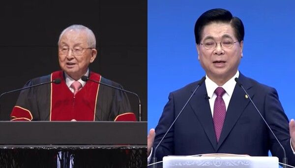 김장환 목사(왼쪽), 이영훈 목사. 사진=유튜브 채널 캡처