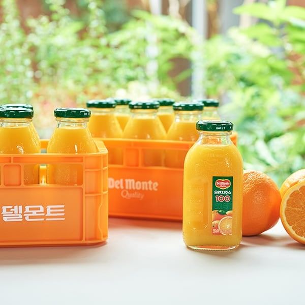 유리병 델콘트 오렌지 주스. 사진=롯데칠성