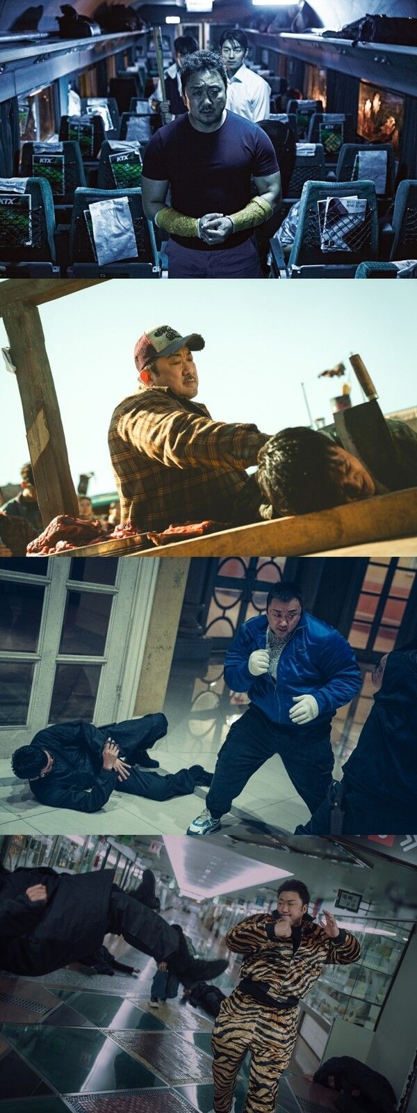 마동석 영화 '부산행' '황야' '거룩한 밤: 데몬 헌터스' '트웰브'. 사진=각 배급사