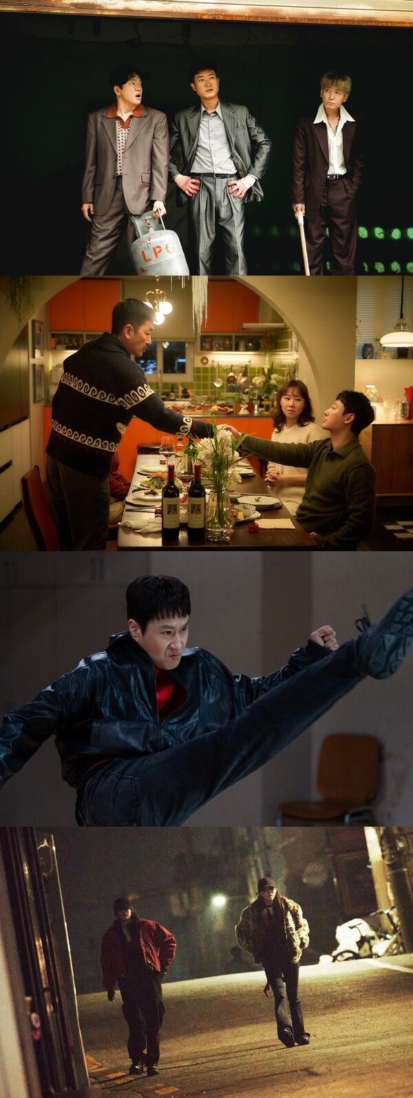 '보스' '윗집 사람들' '짱구' '프로젝트Y'. 사진=하이브미디어코프, 바이포엠스튜디오, 팬엔터테인먼트, 플러스엠엔터테인먼트&nbsp;