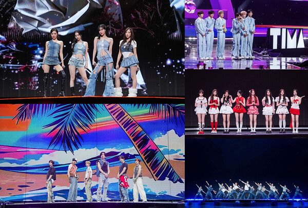 에스파, 라이즈, NCT WISH, 하츠투하츠, SMTR25(연습생팀) 등이 최근 중화권 음악 시상식 ‘2025 TIMA’에 출연, 맹활약을 펼쳤다. 사진=TIMA