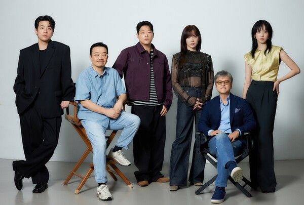 영화 '얼굴' 박정민, 연상호 감독, 임성재, 신현빈, 권해효, 한지현. 사진=플러스엠 엔터테인먼트