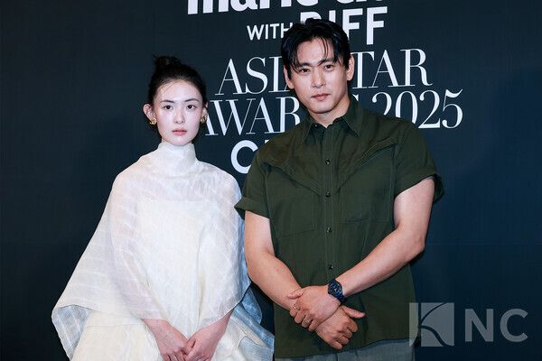 배우 오규희, 유태오. 사진=김규빈 기자