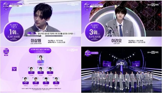 '보이즈2 플래닛' 방송 장면.