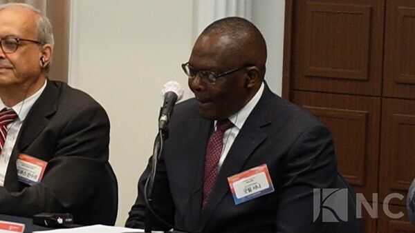 4일 서울 중구 프레스센터 20층 내셔널플레스클럽에서는 '2025 WEA 서울총회' 종합설명회가 열렸다.&nbsp;굿윌 샤나 WEA 의장의 모습