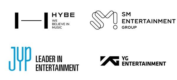 하이브, SM엔터, JYP엔터, YG엔터 로고. 사진=각 사 제공