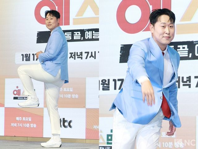 전 야구 선수 윤석민이 14일 오후 서울 영등포구 페어몬트 앰배서더 서울에서 진행된 JTBC 신규 예능 ‘예스맨’ 제작발표회에서 포즈를 취하고 있다. 사진=김규빈 기자