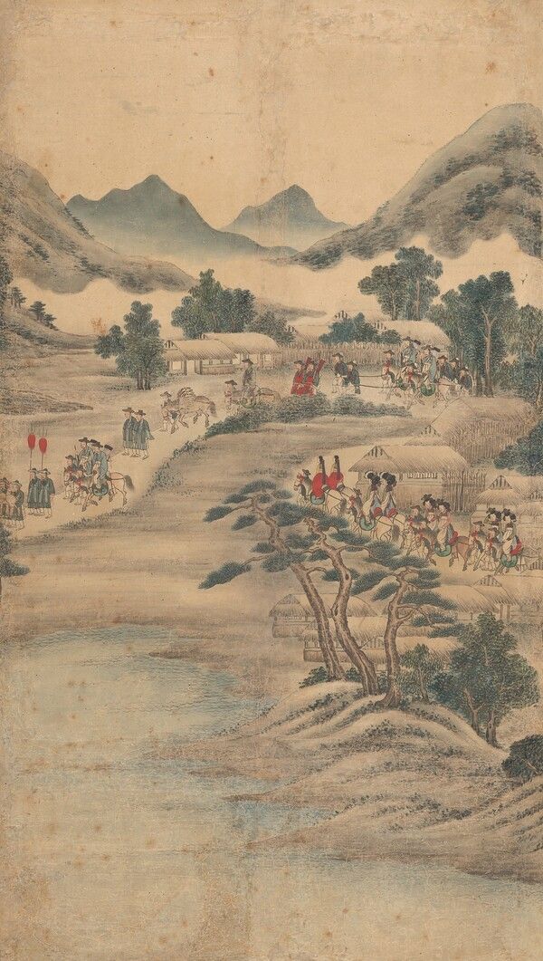 '동래부에 도착한 일본 사신 맞이'. 사진=국립중앙박물관