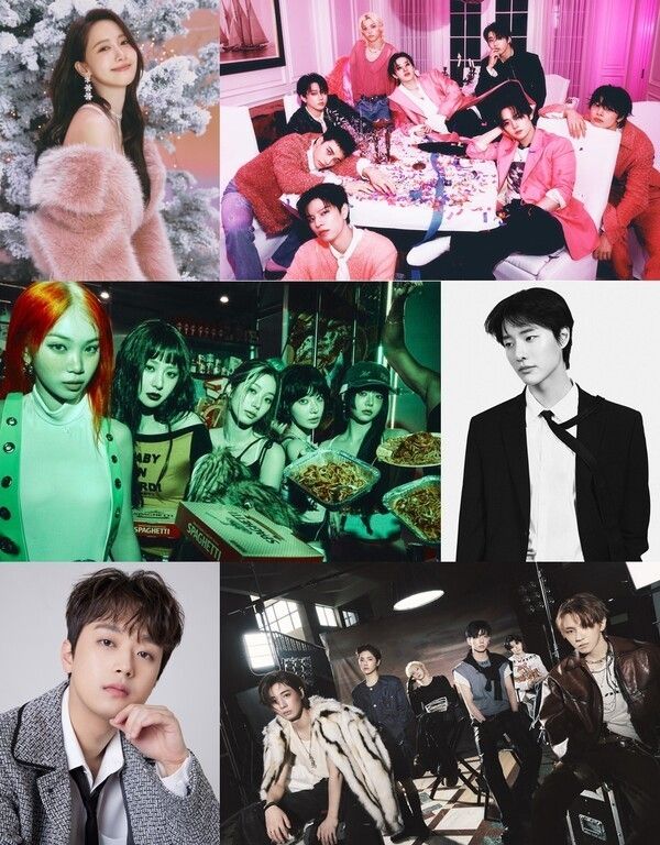 Photo by Source Music (LE SSERAFIM), KOZ Entertainment (BOYNEXTDOOR), JYP Entertainment (Stray Kids), EDAM Entertainment (WOODZ), SM Entertainment (Yoona), TN Entertainment (Lee Chan-won)