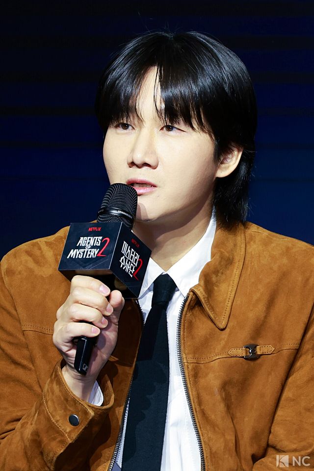 방송인 이용진이 19일 오전 서울 마포구 호텔 나루 서울 엠갤러리에서 진행된 넷플릭스 예능 ‘미스터리 수사단’ 시즌 2 제작발표회에서 소감을 말하고 있다. 사진=김규반 기자