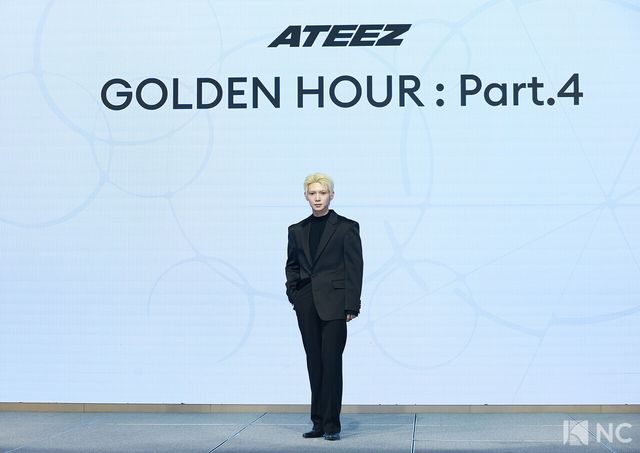 그룹 에이티즈(ATEEZ) 여상이 5일 오후 서울 영등포구 페어몬트 앰배서더에서 진행된 미니 13집 ‘골든 아워 : 파트 4(GOLDEN HOUR : Part.4)’ 발매 기념 기자간담회에서 포즈를 취하고 있다. 사진=김규빈 기자