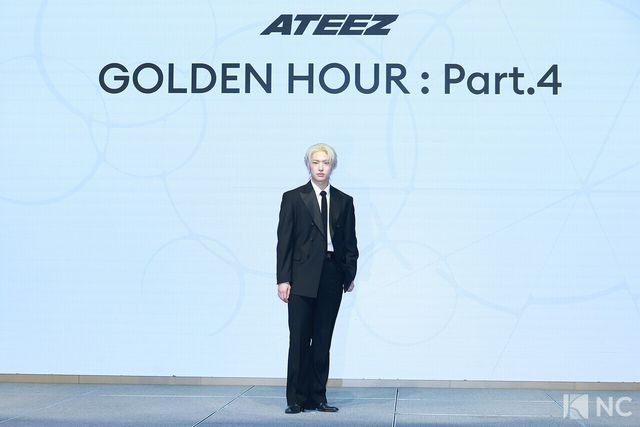 그룹 에이티즈(ATEEZ) 민기가 5일 오후 서울 영등포구 페어몬트 앰배서더에서 진행된 미니 13집 ‘골든 아워 : 파트 4(GOLDEN HOUR : Part.4)’ 발매 기념 기자간담회에서 포즈를 취하고 있다. 사진=김규빈 기자