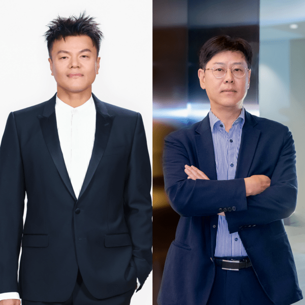 박진영 창의성 총괄 책임자(CCO)와 정욱 CEO, 신현국 아메리카 대표 등 JYP 리더 3인이&nbsp; '2026 빌보드 글로벌 파워 플레이어스'에 선정됐다. 사진=JYP엔터테인먼트