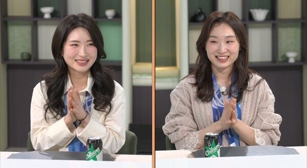 Choi Min-jeong and Kim Gilli on “Watch Chef & My Fridge.” Photo by JTBC.