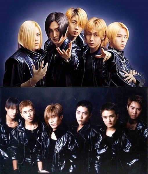 H.O.T. (top) and Sechs Kies (bottom). Photo by SM Entertainment and DSP Media.