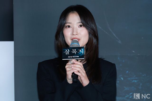 배우 김혜윤이 24일 오후 서울 용산구 CGV아이파크몰에서 진행된 영화 ‘살목지’(감독 이상민) 언론배급시사회 및 기자간담회에서 소감을 말하고 있다. 사진=김규빈 기자