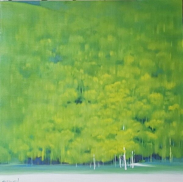 백승미_시선이 머물다_Mixed Media on canvas_100×100cm_2025. 사진=슈페리어갤러리