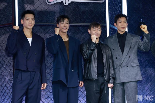 배우 정지훈, 우도환, 이상이와 김주환 감독. 사진=김규빈 기자