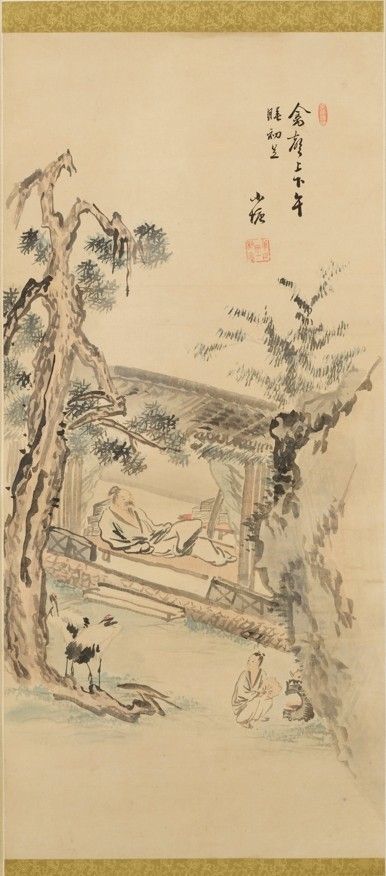 李在寛、「午睡図」、18〜19世紀、絹に水墨淡彩、121.0×55.6cm、リウム美術館所蔵。写真=謙斎鄭敾美術館