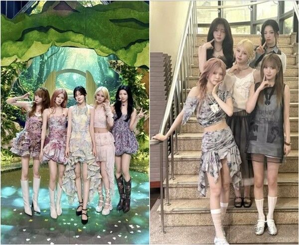 '엠카운트다운'(왼쪽)과 '뮤직뱅크'에 출연한 이프아이. 사진=공식 SNS