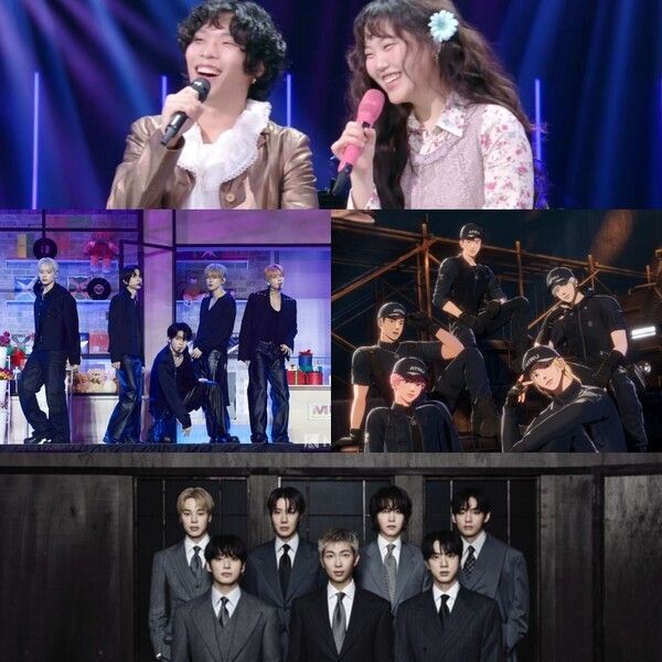 AKMU, 투모로우바이투게더, 플레이브, 방탄소년단. 사진=KBS2 캡처, 김규빈 기자, 블래스트, 빅히트 뮤직