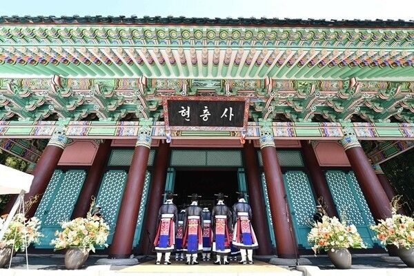 Commemorative ritual for the 480th birth anniversary of Admiral Yi Sun-sin (2025). Photo by Hyeonchungsa Shrine Management Office.